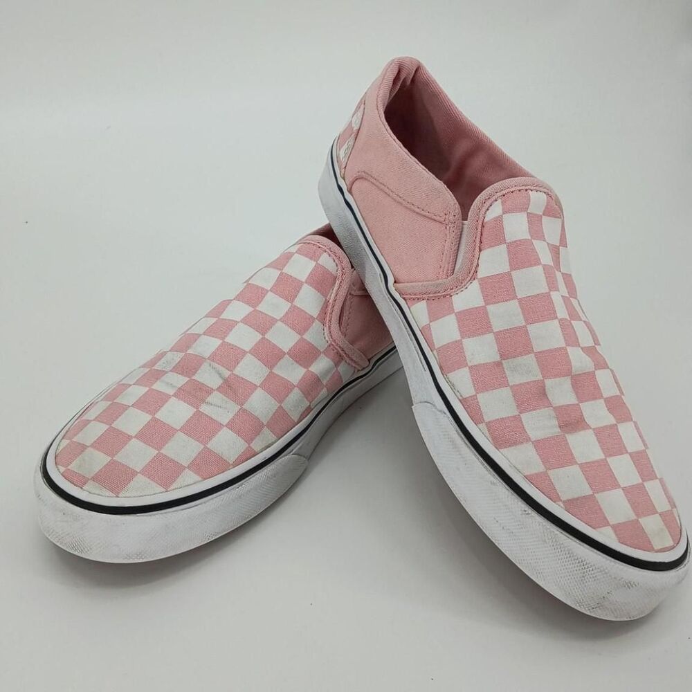 Vans Women's Pink and White Trainers